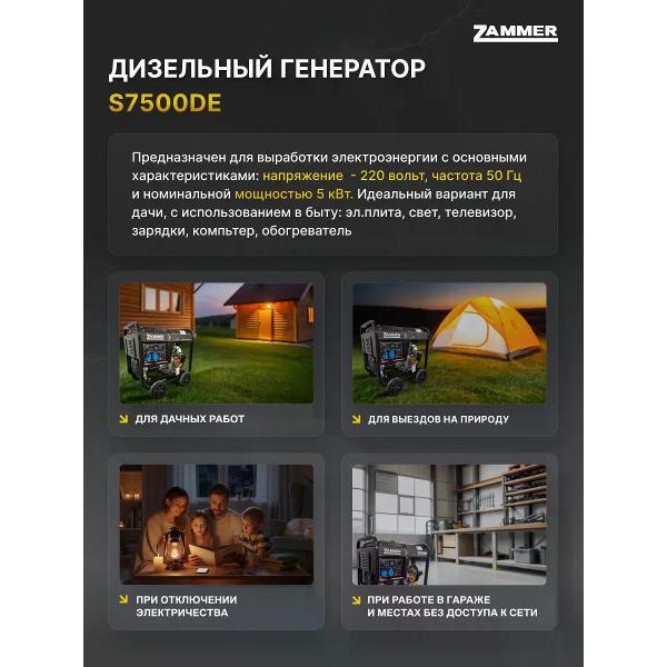 Генератор Zammer S7500DE
