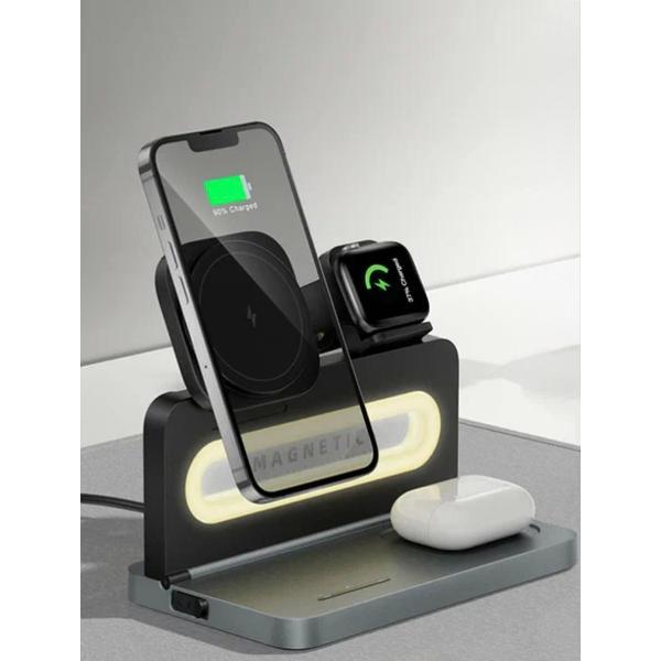 Беспроводное зярядное устройство OEM 4 in1 Foldable Magnetic Wireless Charger