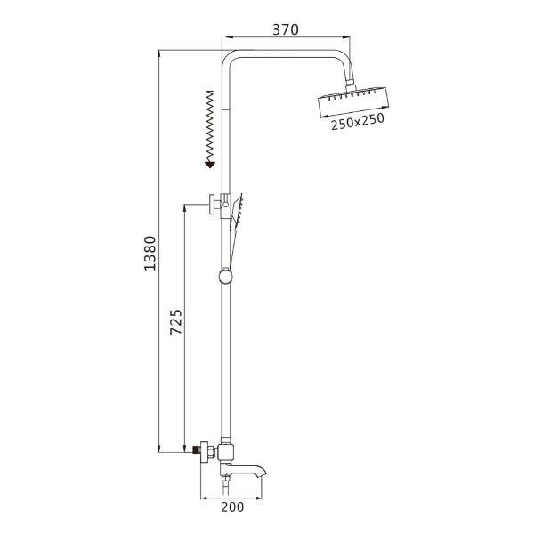 Душевая система Shevanik S3096H