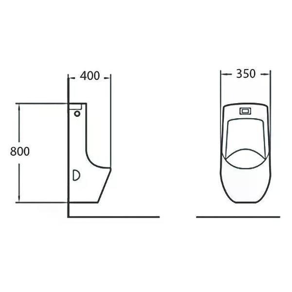 Писсуар сантехнический SantiLine SL-6002MB Писсуар настенный чёрный матовый