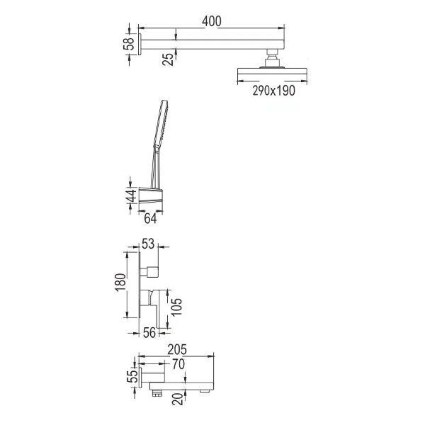 Душевая система Rose R2835H
