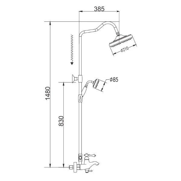 Душевая система Rose R0136