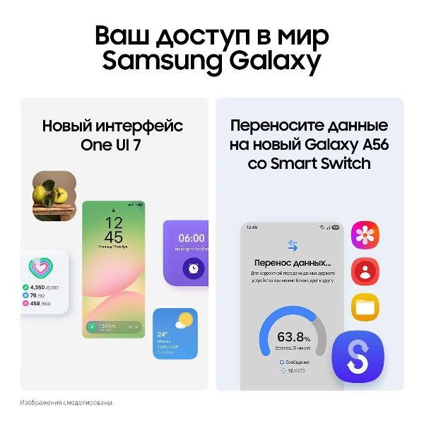 Смартфон Samsung Galaxy A56 8/128GB Graphite (sim+e-sim)