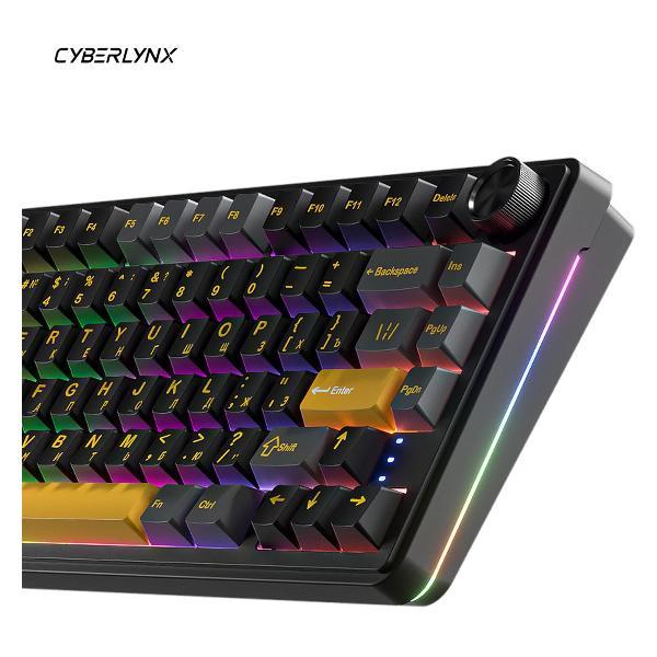Клавиатура беспроводная CYBERLYNX RX75_Pro Glow_Blue_switch черный