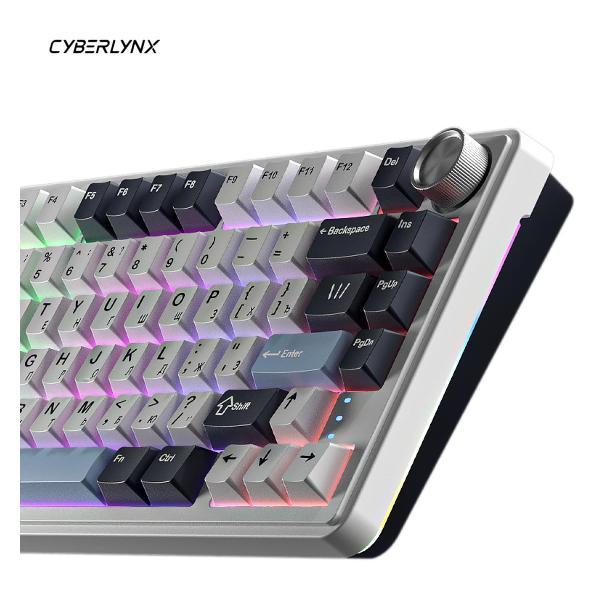 Клавиатура беспроводная CYBERLYNX RX75_Pro Glow_Blue_switch белый