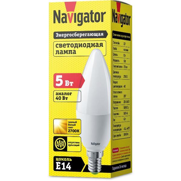 Лампа LED Navigator 94 480 NLL-P-C37-5-230-2.7K-E14-FR