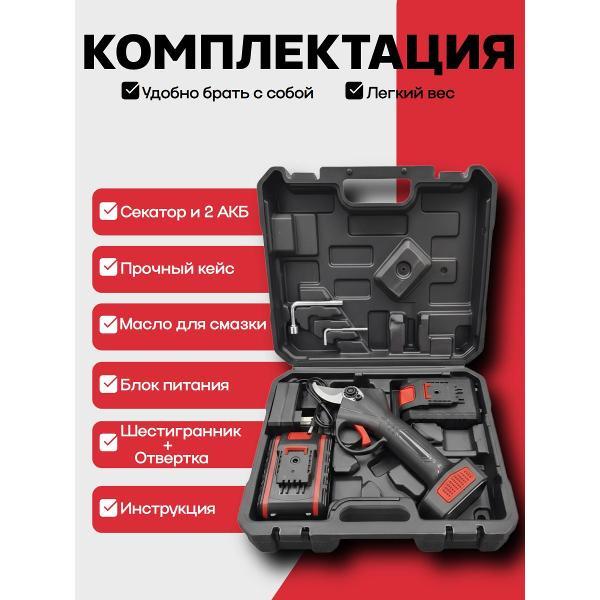 Секатор WJB аккумуляторный садовый с 2 АКБ