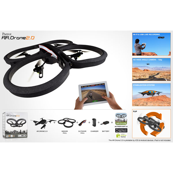 Квадрокоптер Parrot AR.Drone 2.0 зеленый