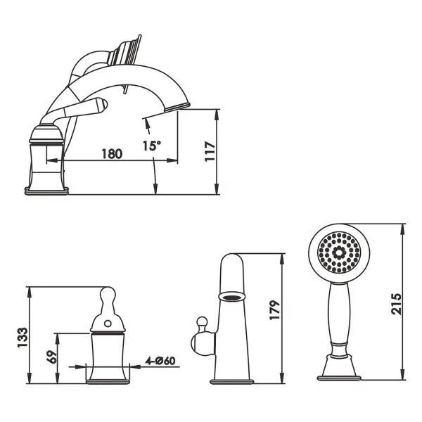 Смеситель Rose R0212E