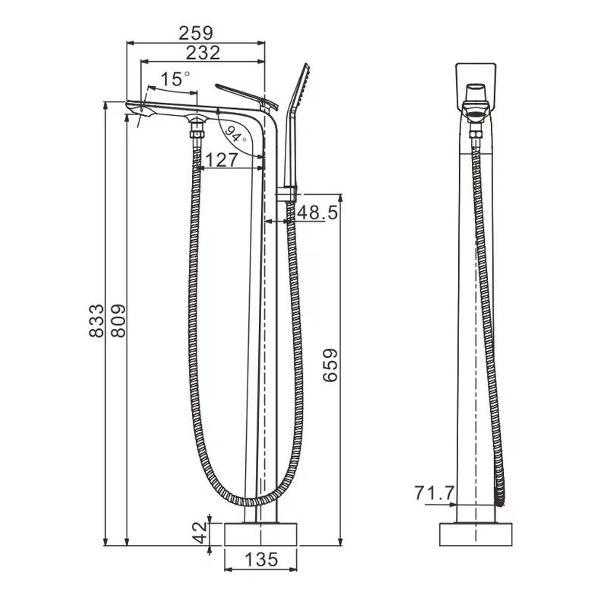 Смеситель Rose R1322F