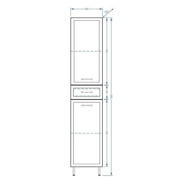 Шкаф-пенал Stella Polar Концепт 36