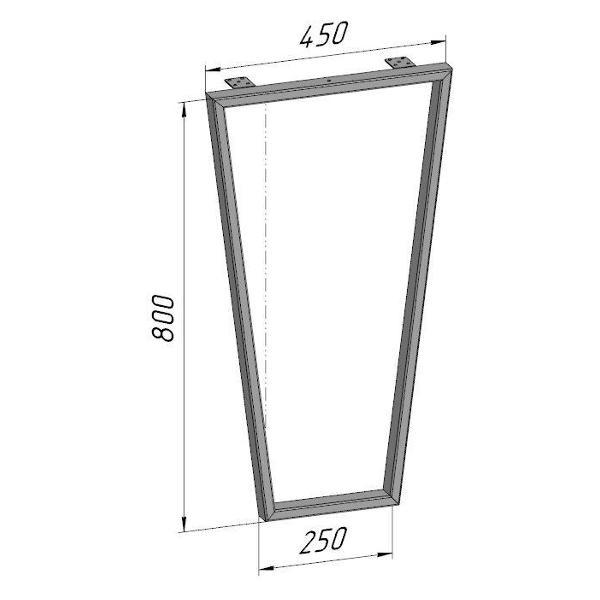Подстолье Parallax Трапеция 800х450 40х20 серое регулируемое