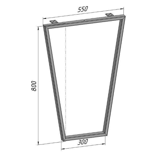 Подстолье Parallax Трапеция 800х550 40х20 серое регулируемое