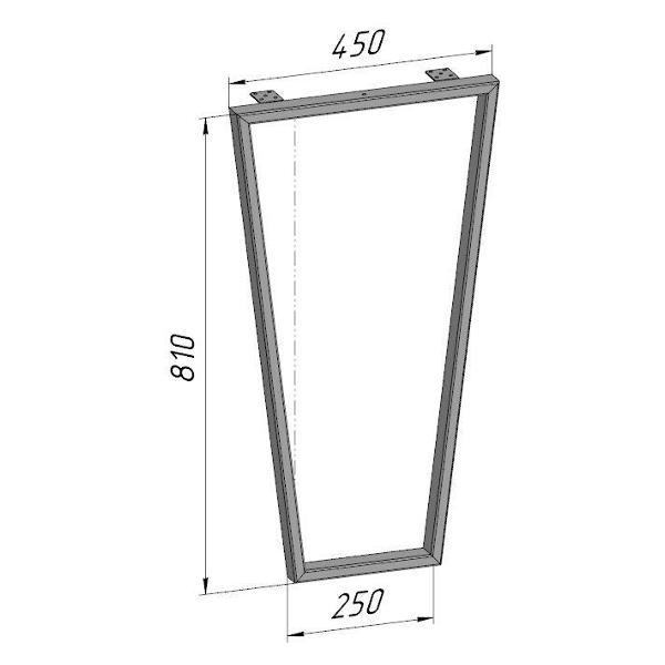 Подстолье Parallax Трапеция 810х450 40х20 серое регулируемое