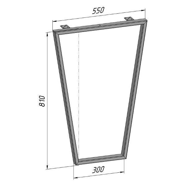 Подстолье Parallax Трапеция 810х550 40х20 серое регулируемое