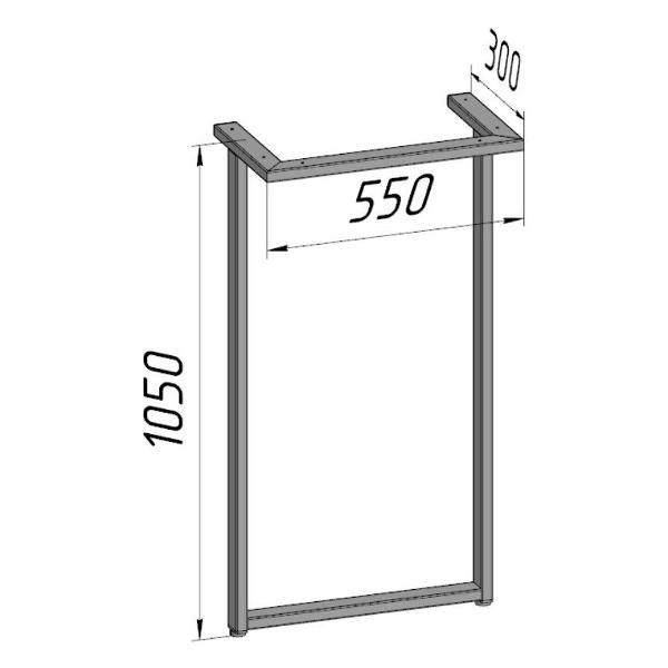 Подстолье Parallax усиленное 1050х550 50х25 белое регулируемое