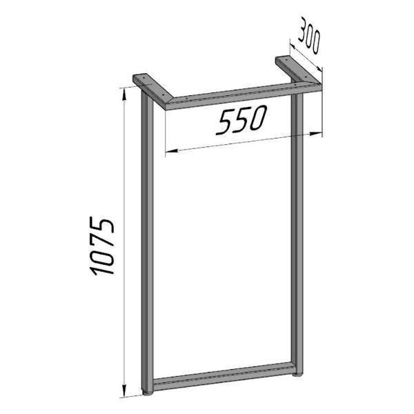 Подстолье Parallax усиленное 1075х550 50х25 белое регулируемое