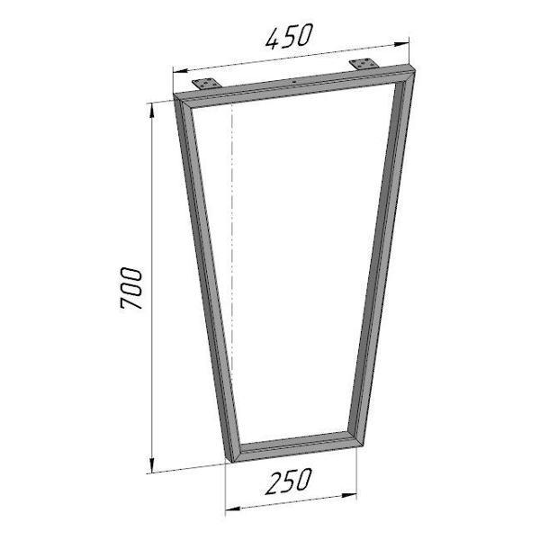 Подстолье Parallax Трапеция 700х450 40х20 серое регулируемое