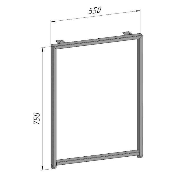 Подстолье Parallax прямоугольное 750х550 40х20 белое регулируемое