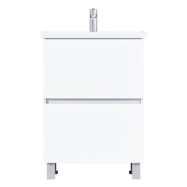 Тумба для ванной 1MARKA с раковиной 70 см Aris напольная 2 ящика цвет Белый глянец
