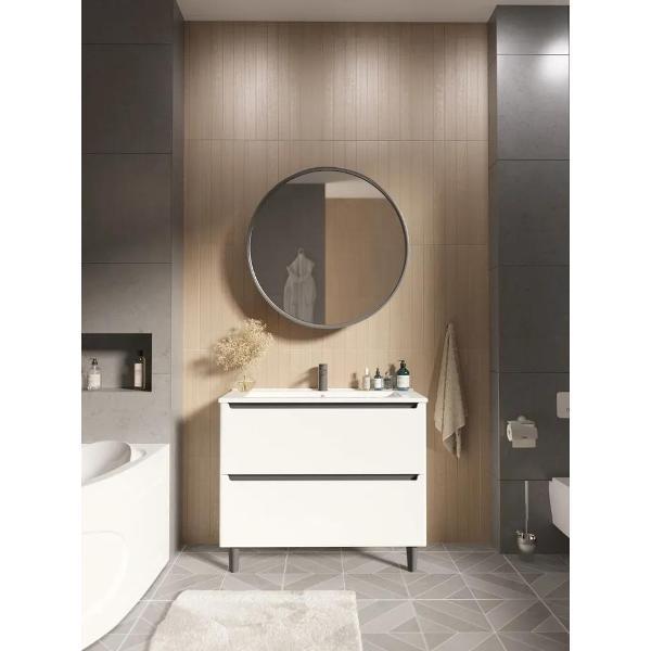 Тумба для ванной 1MARKA Напольная 85 см с раковиной CODA, 2 ящика, цвет Белый, Ц0000044234