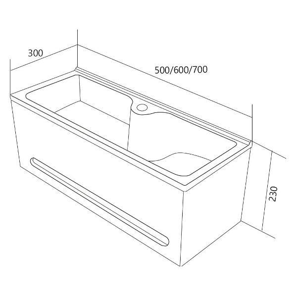 Тумба для ванной 1MARKA Панель с раковиной Tiny S 60