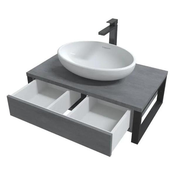 Тумба для ванной 1MARKA под раковину 80 см GRUNGE LOFT, подвесная, 1 выдвижной ящик, цвет Бетон лофт Ц0000031984