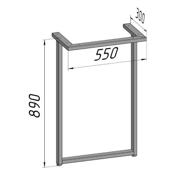 Подстолье Parallax усиленное 890х550 50х25 черное регулируемое