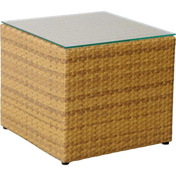 Стол садовый KONWAY пуф из ротанга Вурфель табак 50х50х43 см, для шезлонга