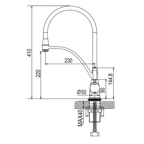 Смеситель Rose R153H