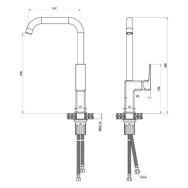 Смеситель WesnaArt NAR06-150GM-25432
