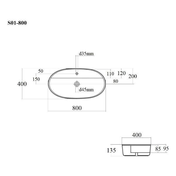 Раковина для ванной BOND S01-800