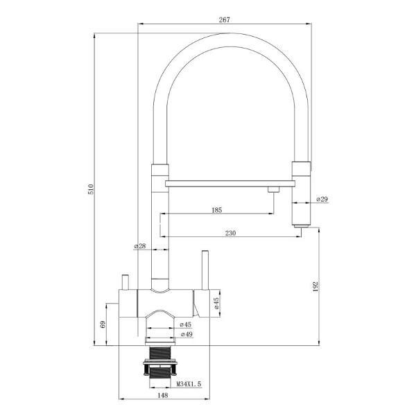Смеситель WesnaArt EKO05-160GunMetal