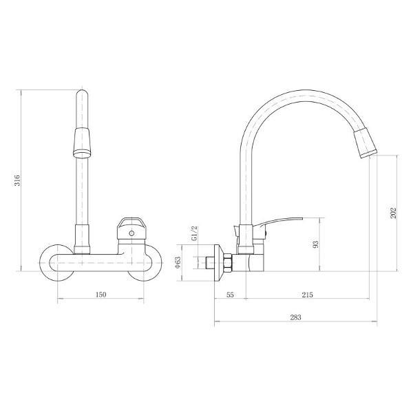 Смеситель Plstart PD46001-8