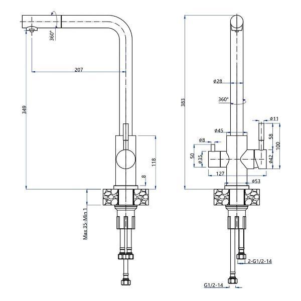 Смеситель GranFest Z-5421 песочный