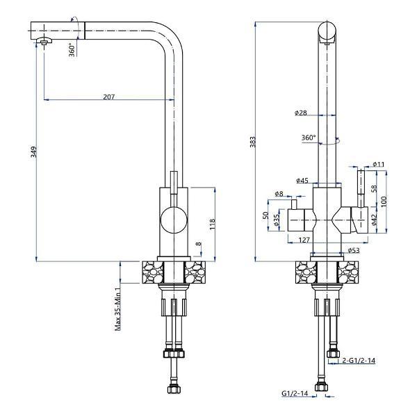 Смеситель GranFest Z-5421 графит