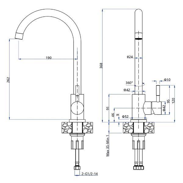 Смеситель GranFest Z-5410 серый