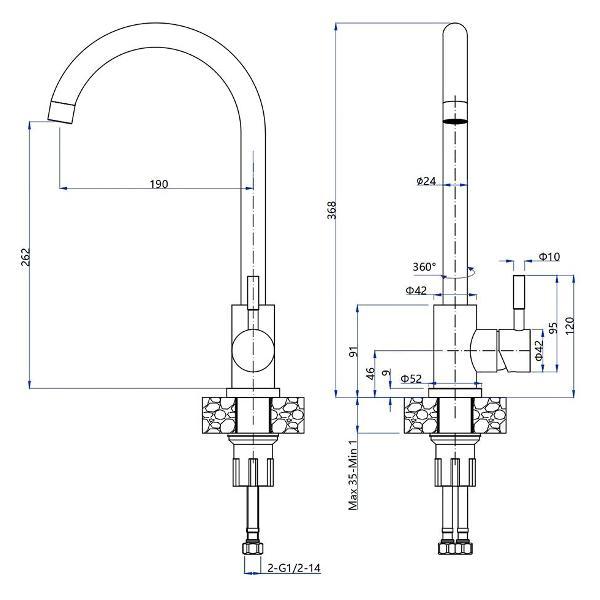 Смеситель GranFest Z-5410 песочный