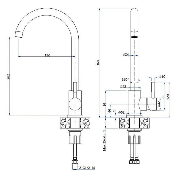 Смеситель GranFest Z-5410 графит