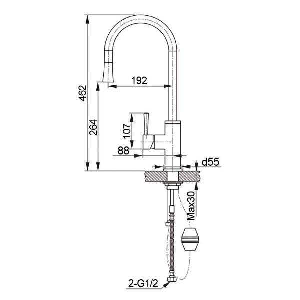 Смеситель GranFest 7652 черный