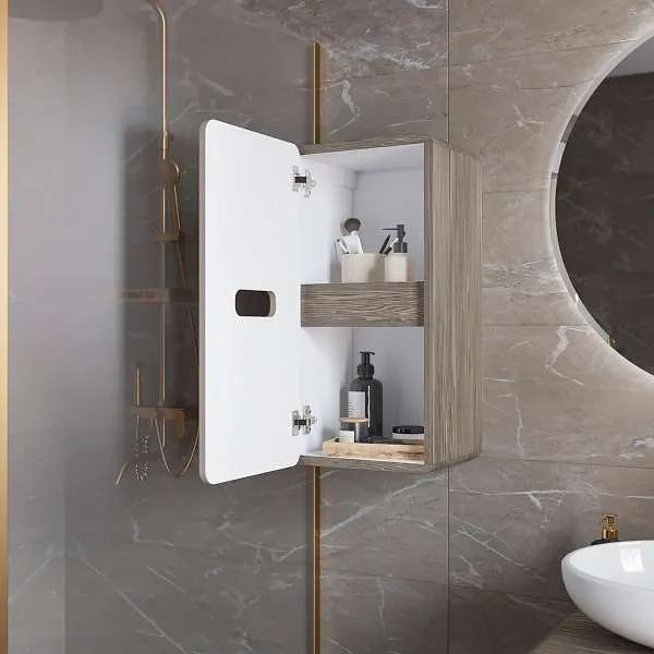 Шкаф для ванной комнаты 1MARKA подвесной 70х35 см, цвет орех каньон коньяк/латте фактурный Vortex Ц0000033028