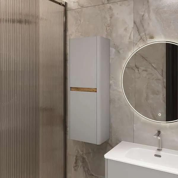 Шкаф для ванной комнаты 1MARKA подвесной 110х40 см Mona цвет агатовый серый Ц0000045482