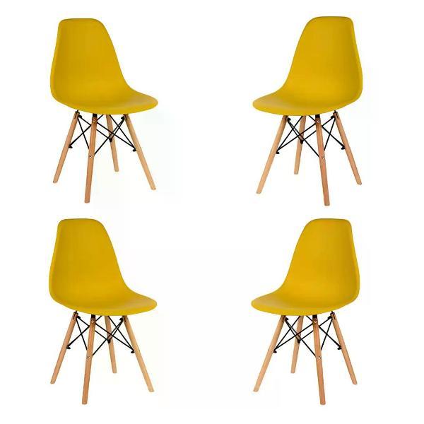 Стул обеденный СтулБержи для кухни Eames, горчичный (комп. 4 шт)