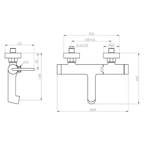 Смеситель BelBagno ACQUA-VASM-NERO
