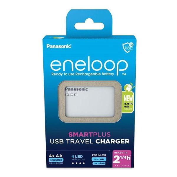 ЗУ для аккумуляторных батарей Panasonic Eneloop K-KJ87MCD40USB Travel Charger + 4 AA 2000