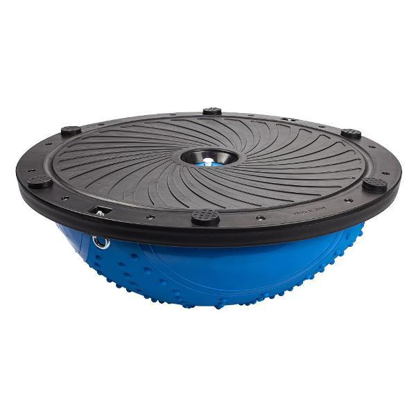 Балансировочная платформа Solmax полусфера с эспандерами, 46 см голубая