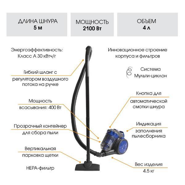 Пылесос напольный Endever VC-560