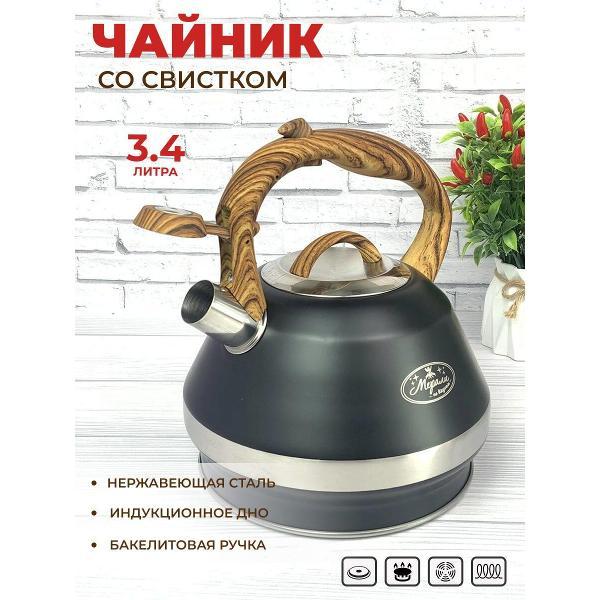 Чайник для плит Мерали ЧН-34-01, 3,4 л
