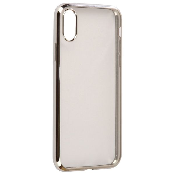 Чехол EVA силикон. iPhone X/Xs Прозр./Серебр.