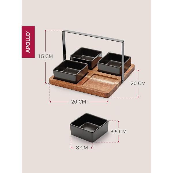 Менажница Apollo 4 шт. с подставкой